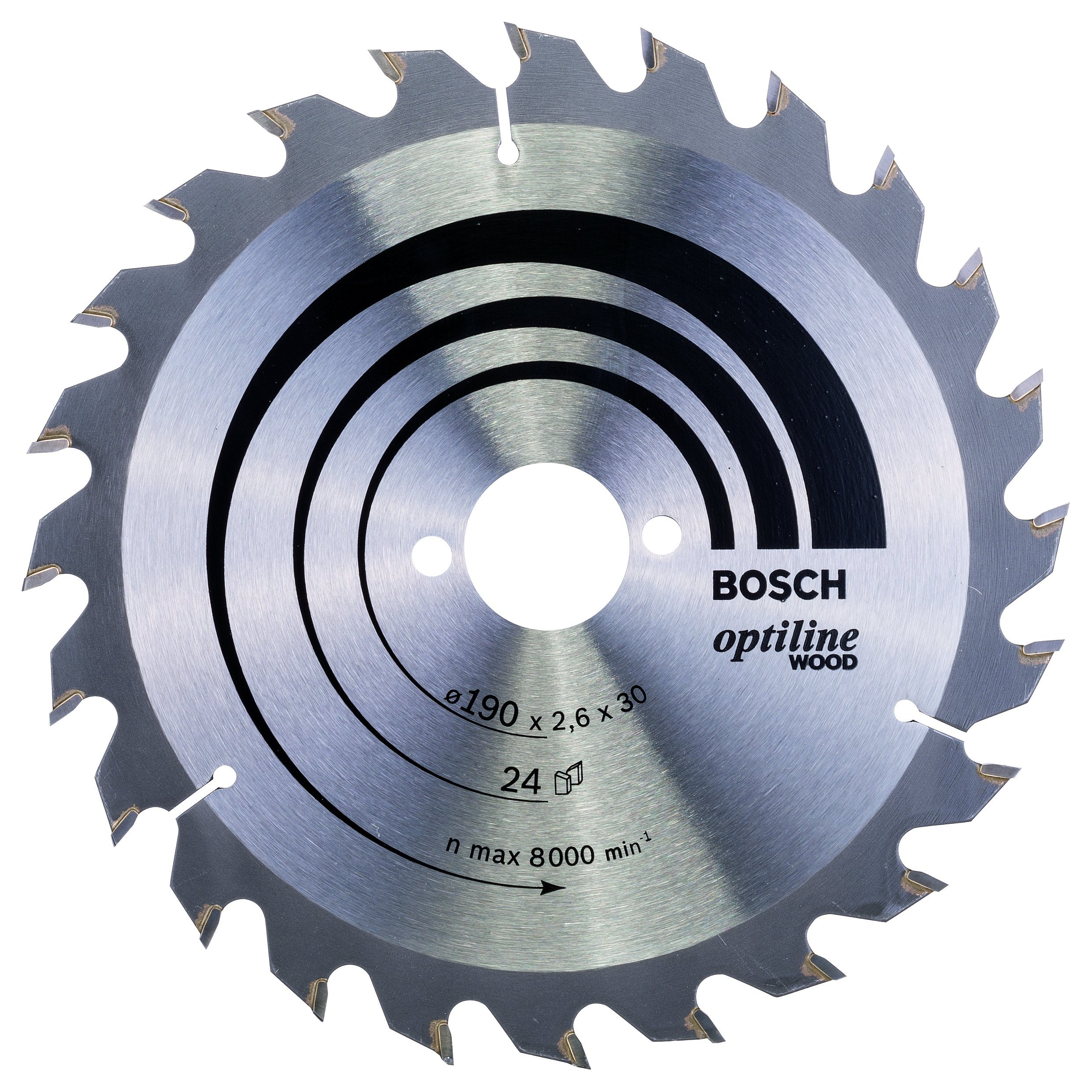 Bosch Accessories Bosch Professional 1x Kreissägeblatt Optiline Wood (Sägeblatt für Holz, Ø 190 x 30 x 2,6 mm, 24 Zähne, Zubehör Kreissäge)