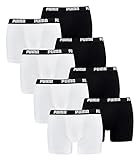 PUMA 8 er Pack Boxer Boxershorts Men Herren Unterhose Pant Unterwäsche, Farbe:301 - White/Black, Bekleidungsgröße:S