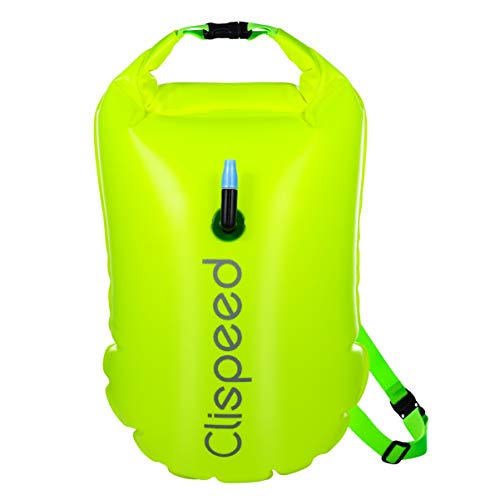 CLISPEED Schwimmboje, 18L Aufblasbare wasserdichte Packsäcke für Open Water Swimmers Triathletes Snorkelers Surfers