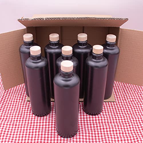 Flaschenbauer - 6 Tonkrüge 0,5l Tonbehälter 500ml zum aufbewahren von Kräutern und Gewürzen Schwarz - Tonbecher inkl. Korkdeckel zum befüllen