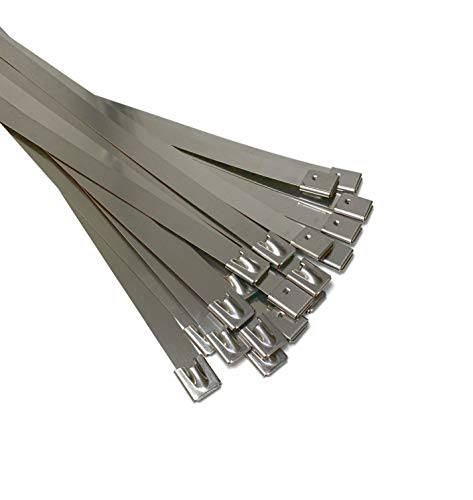 Premium Edelstahl-Kabelbinder, SS304 Edelstahl-Kabelbinder, Metall-Kabelbinder, Selbstschließende Kabelbinder, Marine Grade Metall-Kabelbinder (50, 12,0 x 500 mm)