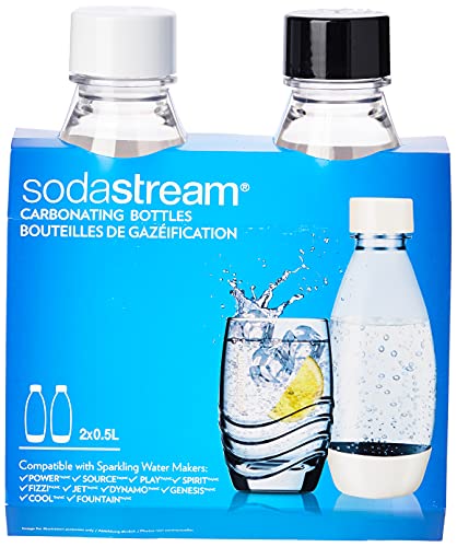SodaStream 3000047 Flaschen, PET, 0,5 l, Weiß/Schwarz, 2 Stück