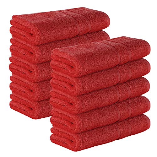 10 Stück Premium Frottee Duschtücher 70x140 cm in rot von StickandShine in 500g/m² aus 100% Baumwolle