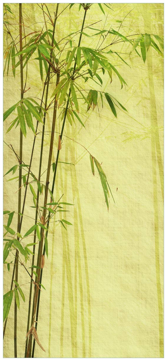 Wallario Selbstklebende Türtapete Antiker Bambus - Türposter 93 x 205 cm Abwischbar, rückstandsfrei zu entfernen