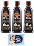 3er-Pack Monari Federzoni Glassa all'Aceto Balsamico di Modena,Glasur Creme mit Balsamico-Essig aus Modena I.G.P.,300g + 1er-Pack Kostenlos Felce Azzurra Talkumpuder, 100g-Beutel