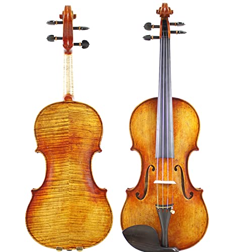 Erwachsene Violine, italienisches Holz, professionelle Violine, Musikinstrument, Ebenholz-Griffbrett mit Violinetui, Bogen (Farbe: 1/4)
