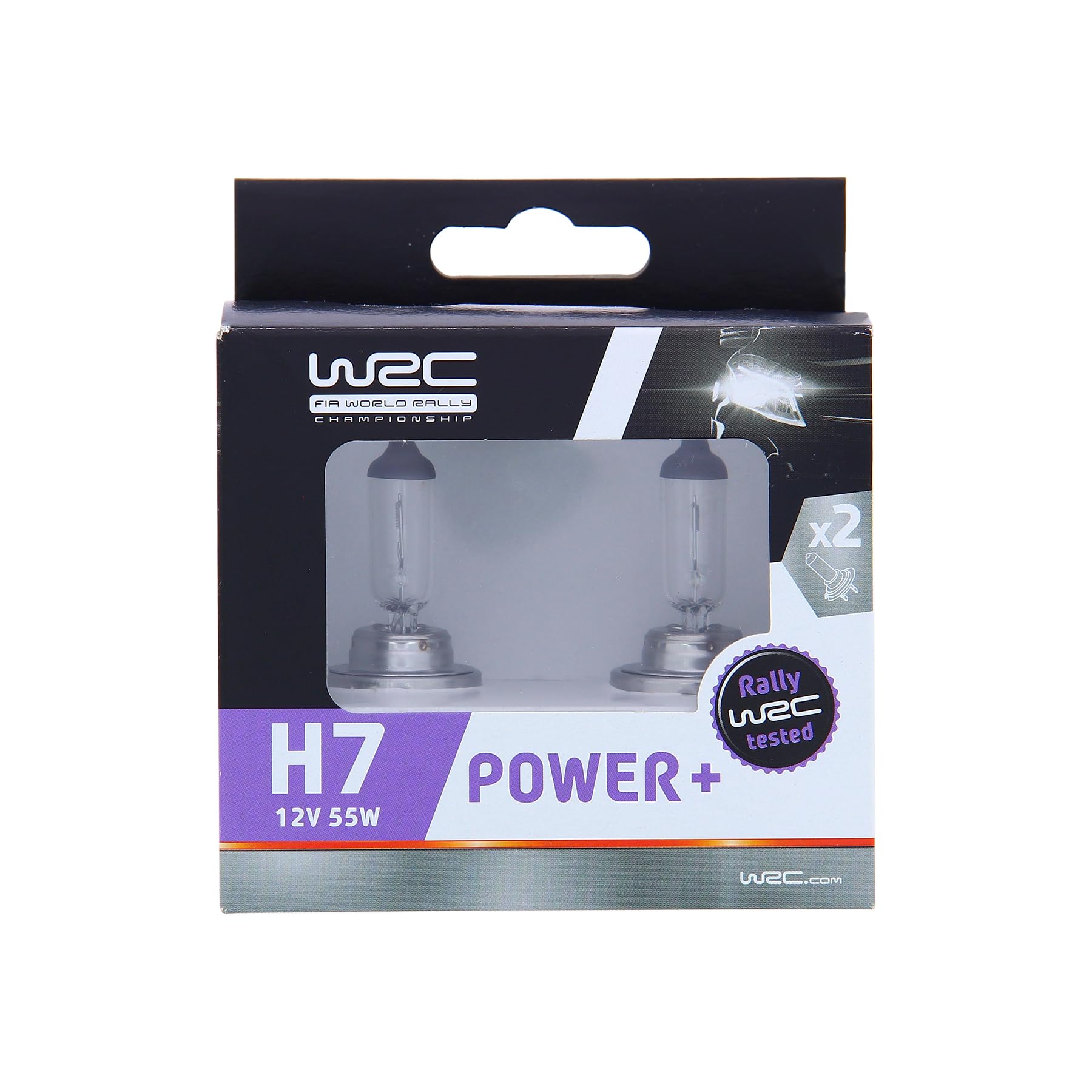 WRC 007559 2 Leuchtmittel Auto H7 55 W – Power + – Fernlicht, Abblendlicht, Nebelscheinwerfer vorne