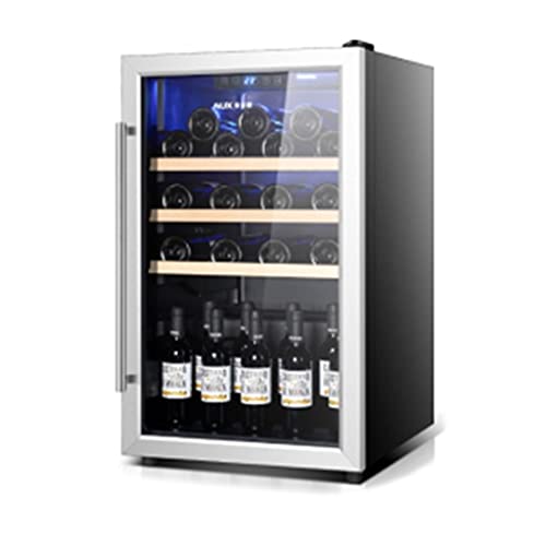 QHYXT 28 Bildschirme Eingebauter Edelstahl-Weinschrank, Zweizonen-Kompressor Unabhängiger Weinkeller mit großer Kapazität, LED-Anzeige
