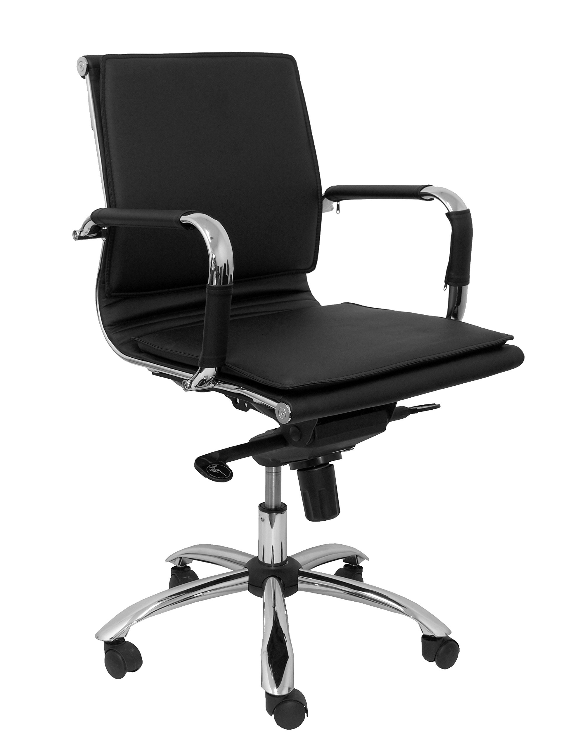 Piqueras y Crespo Modell ALCARAZ – Bürostuhl, ergonomisch, mit Mechanismus Umkippen, mehrere Liegepositionen – Sitz und Rückenlehne aus Kunstleder schwarz