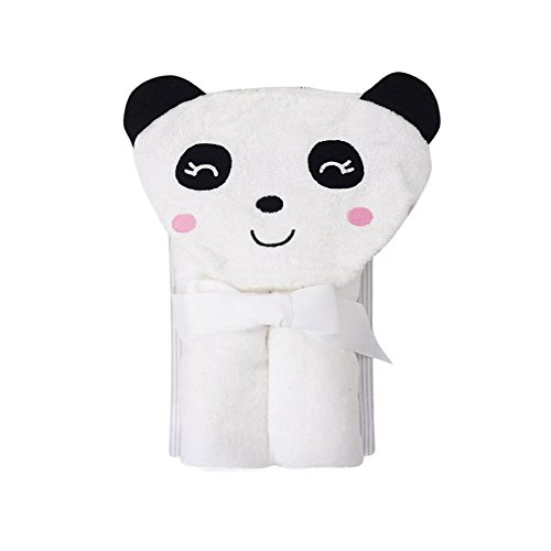 CuteOn Baby 100% Baumwolle Badetuch weiche Kapuze Handtuch für Neugeborene Kleinkind und Kinder - Weiß Panda 28.74" x 35.43"