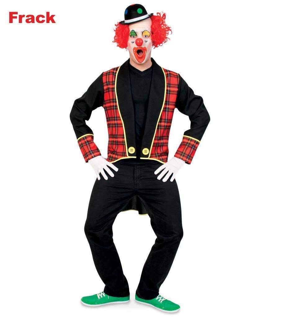 KarnevalsTeufel Clown-Frack Bobbo Männerkostüm, langärmelig, Frack Zirkus Karneval Halloween (X-Large)