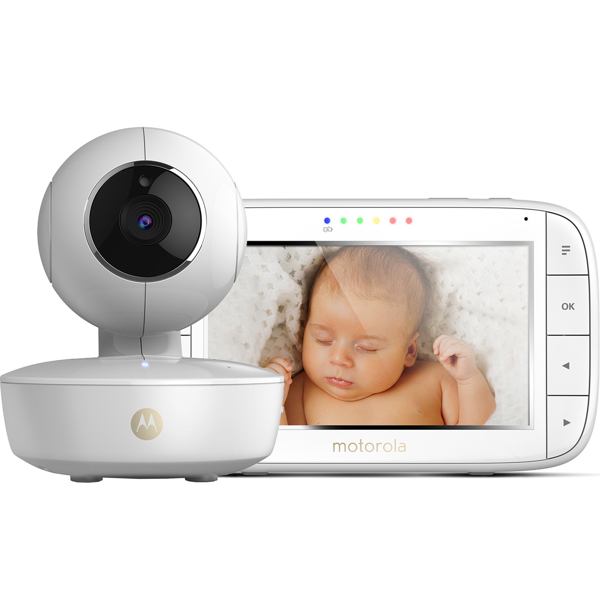 Motorola Baby MBP 50 Video-Babyphone mit Schwenk-, Neige-und Zoomfunktion, 5,0 Zoll Farbdisplay, Nachtsicht, 2-Wege-Audio und Temperatursensor, 300m Reichweite