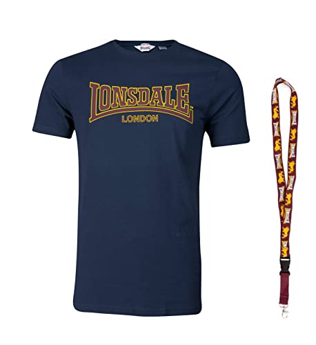 Lonsdale T-Shirt - Kurzarm Shirts - Herren Shirt - Limited Schluesselband (Classic Navy, 3XL)