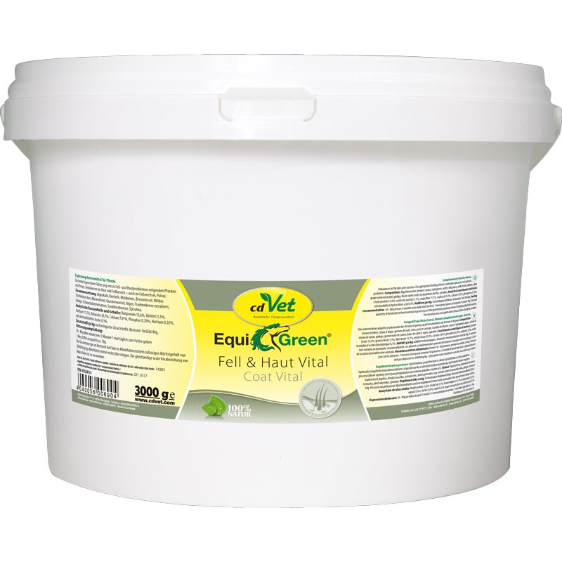 cdVet Naturprodukte EquiGreen Fell & Haut Vital 25 kg - für Pferde und Ponys mit Hautproblemen - Sommerekzem - Mauke - bei Imbalancen im Haut und Fellbereich - Fellwechsel - Gesundheit -