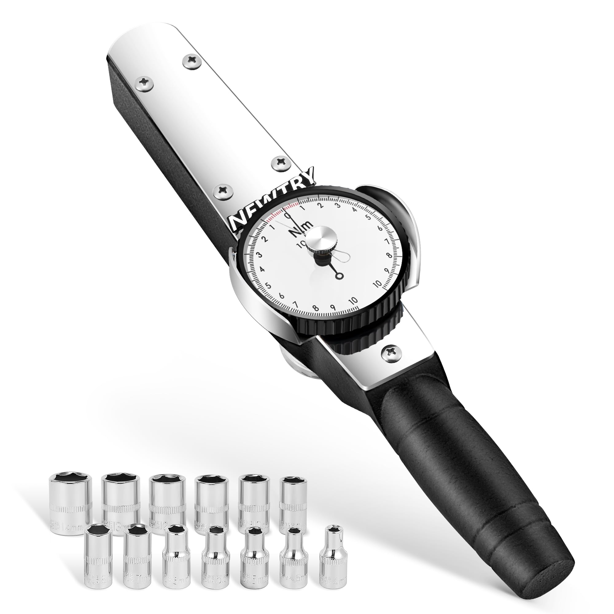 NEWTRY Drehmomentschlüssel Dynamometer Drehmomentmesser Digitaler Zeiger Kraftmessgerät (1-10Nm)
