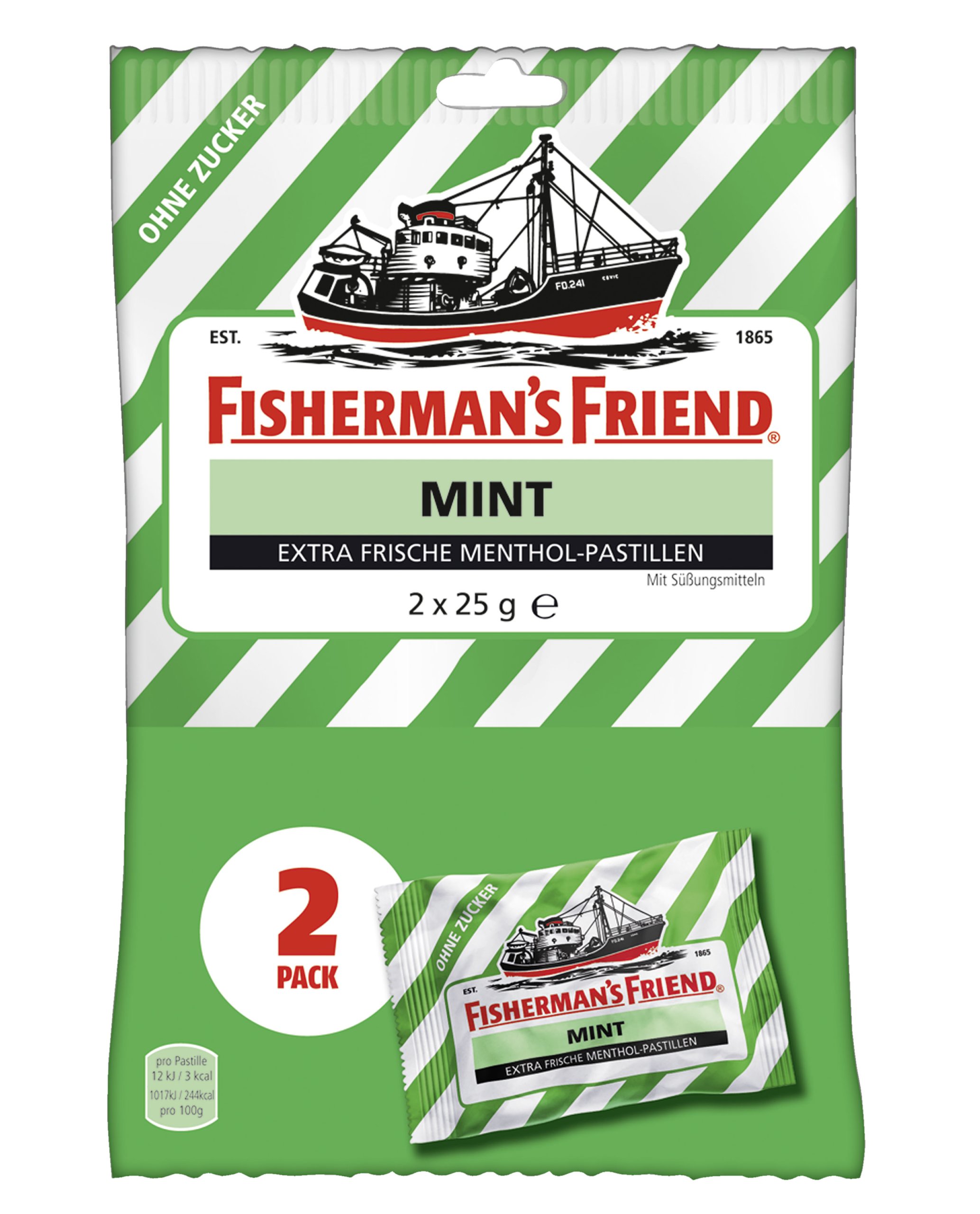 Fisherman's Friend Mint ohne Zucker Duopack 20er Pack (20 x 50 g)