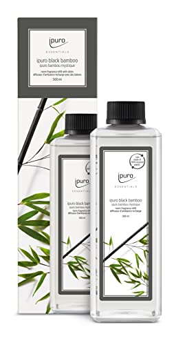 ipuro - erfrischender black bamboo Raumduft Refill - dezenter Raumduft Nachfüller mit grünen & holzigen Noten - stilvolle Raumduft Nachfüllflasche für ein puristisches Dufterlebnis 500 ml
