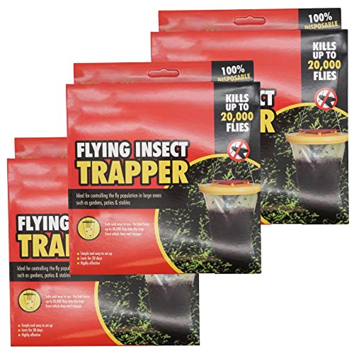 SRV Hub® 3-teiliges Fliegeninsektenfalle gegen Schädlingsbekämpfung, tötet bis zu 20.000 Fliegeninsekten ab, sauberes Haus, Garten, Hinterhof und Outdoor