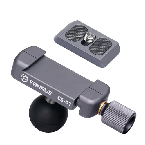 FANAUE Arca Swiss/Kamera Schnellwechselplatte mit 2,5 cm Kugeladapter und 1/4 Zoll Schraube für professionelle Kamera L-Halterung Schnellwechselplatte