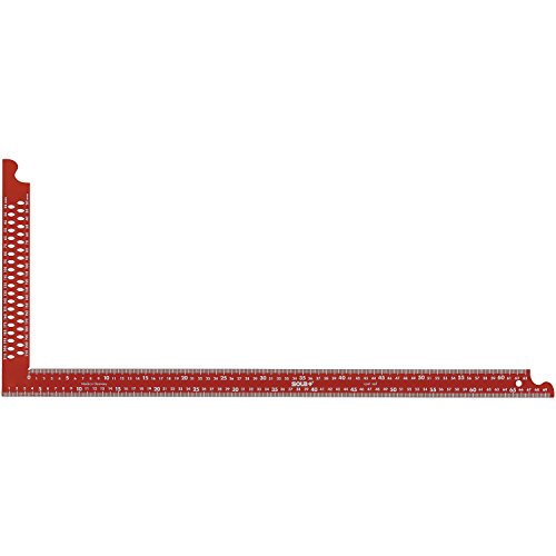 SOLA Zimmermannswinkel ZWCA mit Anreißlöcher Schienenlänge 800 mm, rot, 56132201