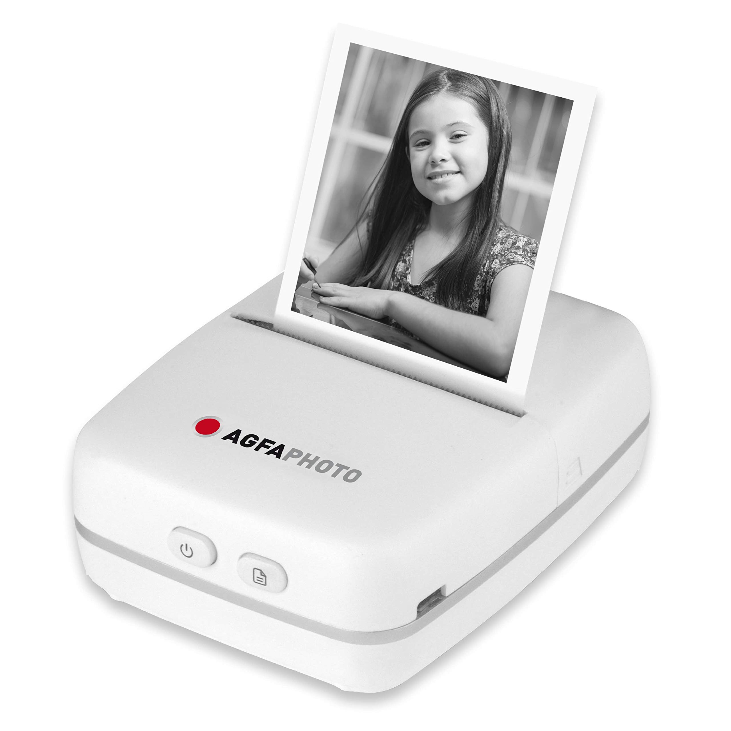 AgfaPhoto Realipix Pocket P Schwarz-Weiß Thermodrucker für Kinder mit spaßiger App zum Malen & Kritzeln, normal, ARKMPW