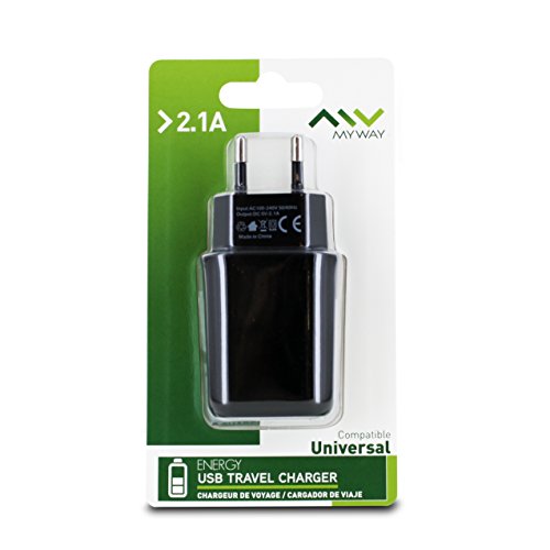 My Way mwdcc0003 – Universal Transformator mit USB 2.1 A, schwarz