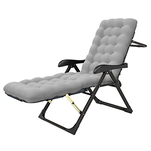 LHNLY-Liegen Grau Extra-breiter lehnender Gartenstuhl für Erwachsene Hochleistungsmetallklappbarer tragbarer Stuhl, Liegestühle, Schwerelosigkeitsstuhl, Liegestühle im Lager