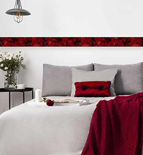 MyMaxxi | Bordüre | Rosen 900 x 20cm | Wandbordüre Wandtattoo | Tapetenbordüre aus Tapetenvlies | Dekoration für Ihr Badezimmer Wohnzimmer Küche