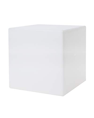 8 seasons design | Würfelleuchte Shining Cube (E27, 33 cm, außen & innen, UV- & wetterbeständig, Beistellwürfel, leuchtender Würfel, Kubusleuchte, Gartenwürfel) weiß