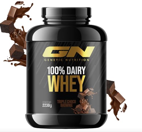 GN Laboratories 100% Dairy Whey Protein Pulver 2230g (Triple Chocolate Brownie) – Eiweißpulver zum Muskelaufbau – Proteinpulver für Protein Shake