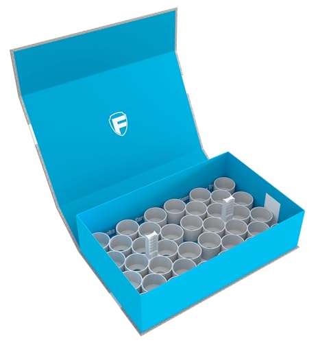 Feldherr Magnetbox blau kompatibel mit 36 Citadel Farbtöpfchen (18 ml / 24 ml), Farbe:Grau