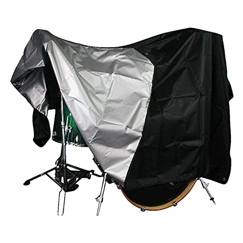 Peowuieu Trommel Set Abdeckung - Premium Schwarz Wasserdichtes 420D Oxford Gewebe mit Silber Beschichtung - Anti-UV-Strahlen SchüTzen Vor der Sonne