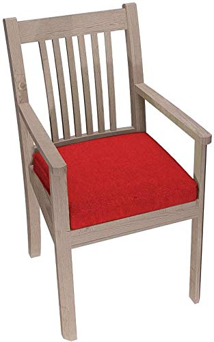 Stuhlkissen Stuhlauflage Stuhlpolster Sitzkissen Abnembar Bezug Mit Reißverschluss Auflage Gartenkissen Set (4er Set 45x45x5, Rot)