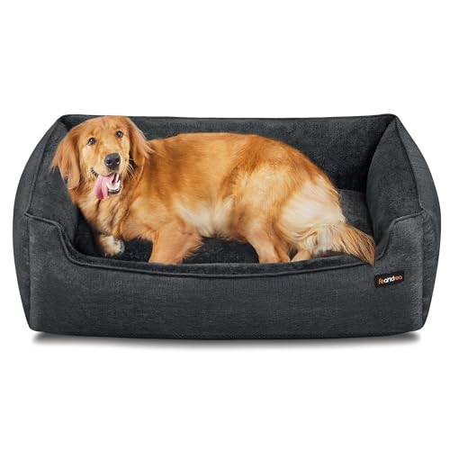 FEANDREA Hundebett, Bezug abnehmbar, 110 x 75 x 27 cm, dunkelgrau PGW012G01