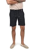 Indicode IDMoses Herren Leinenshorts Kurze Leinenhose Bermuda mit Kordel Regular Fit, Größe:M, Farbe:Black (999)