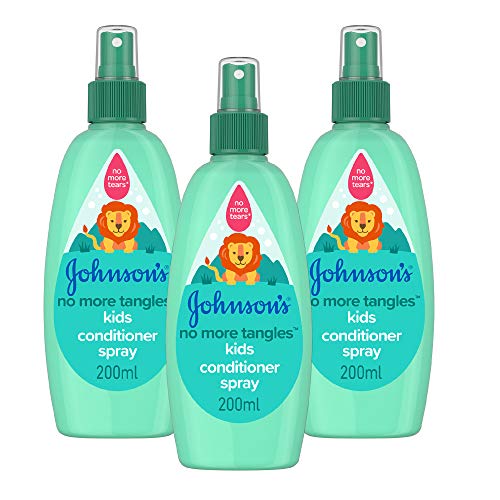 Johnson's No More Tangles Kids Conditioner Spray Multipack – hinterlässt das Haar weich, glatt und leicht zu kämmen – pH-ausgewogen für empfindliche Haut – 3 x 200 ml