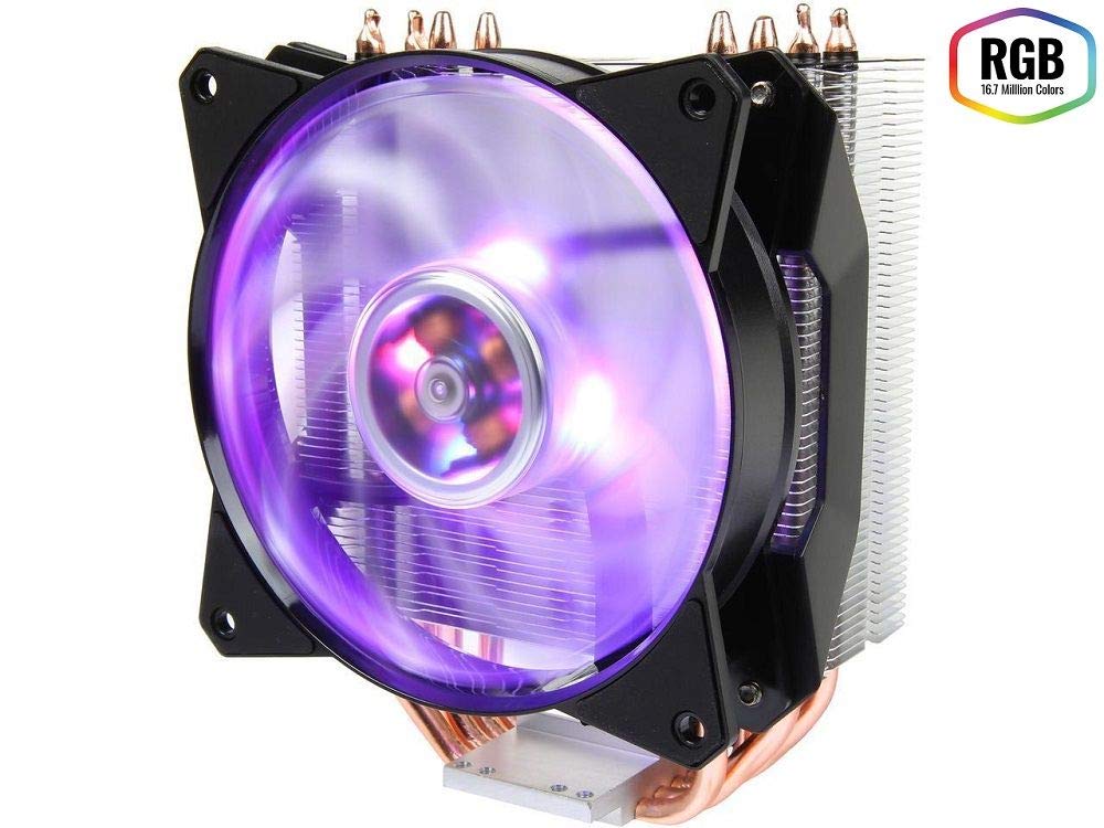 Cooler Master MasterAir MA410P RGB CPU-Kühler '4 Heatpipes, 1 x MasterFan AB 120 RGB Lüfter, RGB LED' MAP-T4PN-220PC-R1