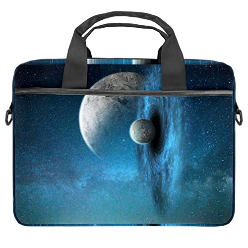 Galaxy Cosmos Starry Sky Planet Laptop Schulter Messenger Bag Crossbody Aktentasche Messenger Sleeve für 13 13,3 14,5 Zoll Laptop Tablet Schützen Tote Bag Case, mehrfarbig, 11x14.5x1.2in /28x36.8x3 cm