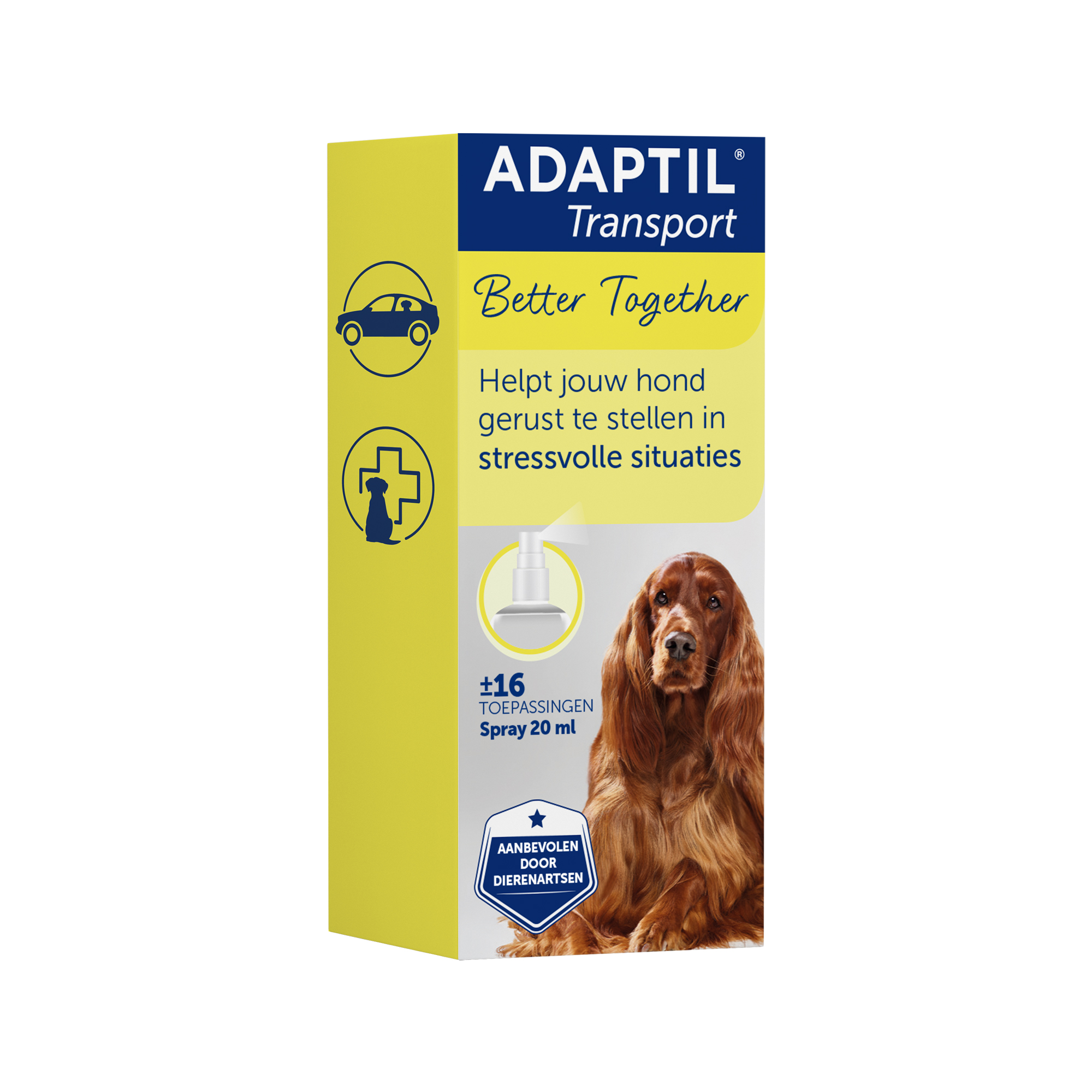 Adaptil Transport Spray - Helpt je hond kalmeren - Vermindert hijgen, beven en rusteloosheid tijdens het reizen - Inhoud 20 ml of 60ml - Transport Spray - 60 ml