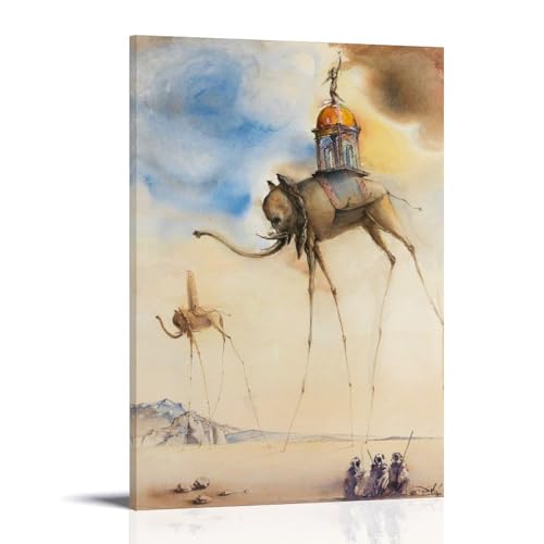 Space Elephant By Salvador Dalí Painter Artwork Poster Wandkunst Bild Malerei Leinwand Drucke Kunstwerke Schlafzimmer Wohnzimmer Dekor 20 x 30 cm