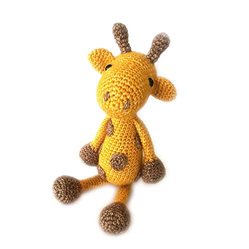 HardiCraft Häkelpaket Häkelset zum selber Machen mit Anleitung und Material für Giraffe George, 30 cm. Individuelles Geschenk