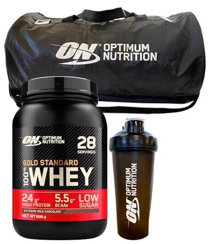 Optimum Nutrition Gold Standard 100% Whey Proteinpulver mit isolierten Proteinen und Aminosäuren für die Muskelmasse, Milchschokolade, 896 g, 28 Portionen + Shaker