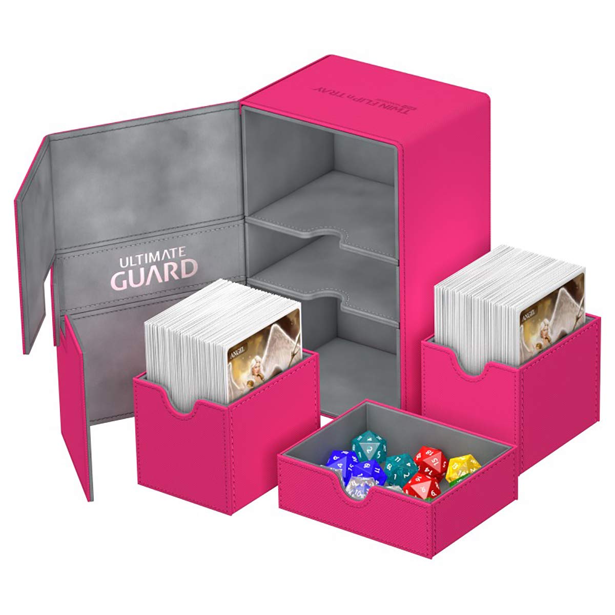 Ultimate Guard UGD010769 Twin Flip´n´Tray Deck Case 160+ Standardgröße XenoSkin Kartenbox, Pink
