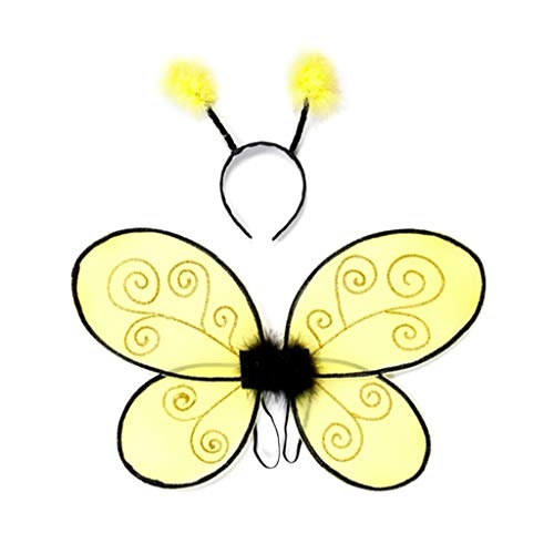 Trullala Bienenflügel-Set mit Fühlern, Bienenkostüm, 40 cm, in gelb