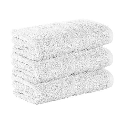 3 Stück Premium Frottee Handtücher 50x100 cm in weiß von StickandShine in 500g/m² aus 100% Baumwolle