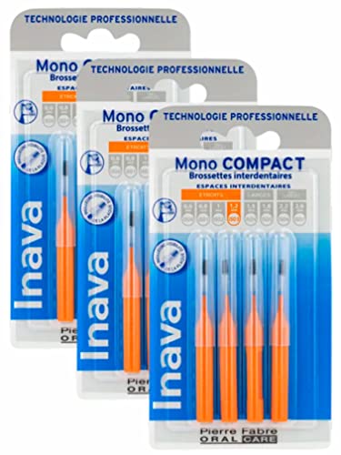 Inava Aufsteckbürsten Mono, kompakt, Orange, 1,2 mm, ISO4 – Bte/4 – 3 Stück