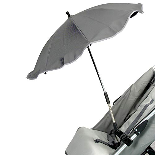 Bamisol Attitude, Sonnenschirm für Kinderwagen mit Gelenk, universelle Anbringmöglichkeit, Grau