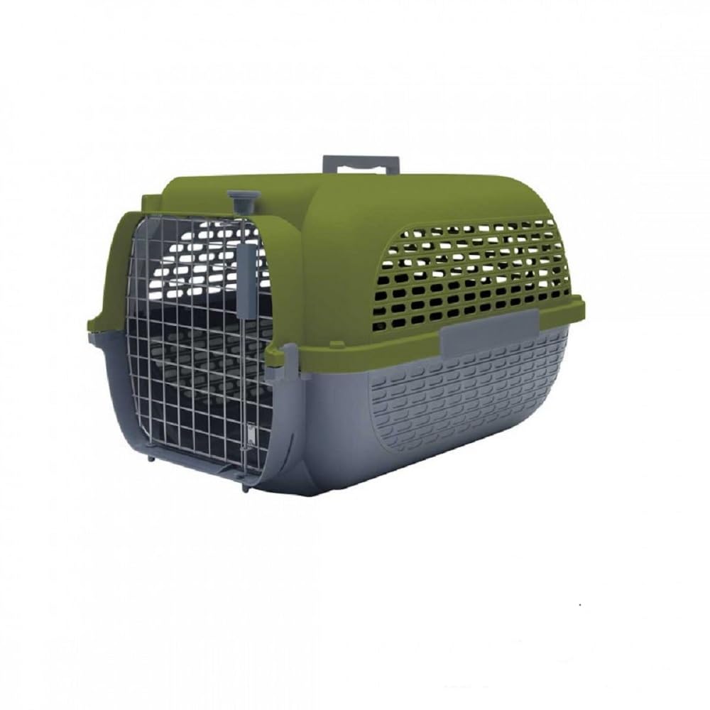 dogit Catit Voyaguer Transportbox für Haustiere, Größe XL, 68 x 47 x 43 cm, Grau/Khaki