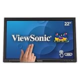 Viewsonic TD2223 54,6 cm (22 Zoll) Touch Monitor (Full-HD, HDMI, USB, 10 Punkt Multitouch, integrierter Ständer, Lautsprecher, 4 Jahre Austauschservice) Schwarz