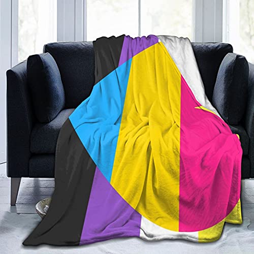 Nonbinary Pan Combo von Pride-Flags Flanell-Fleece-Wurfdecken für Bett Sofa Room Home Weiche Decke Warm All Season Überwurf Plüschdecke 60 "x 50"